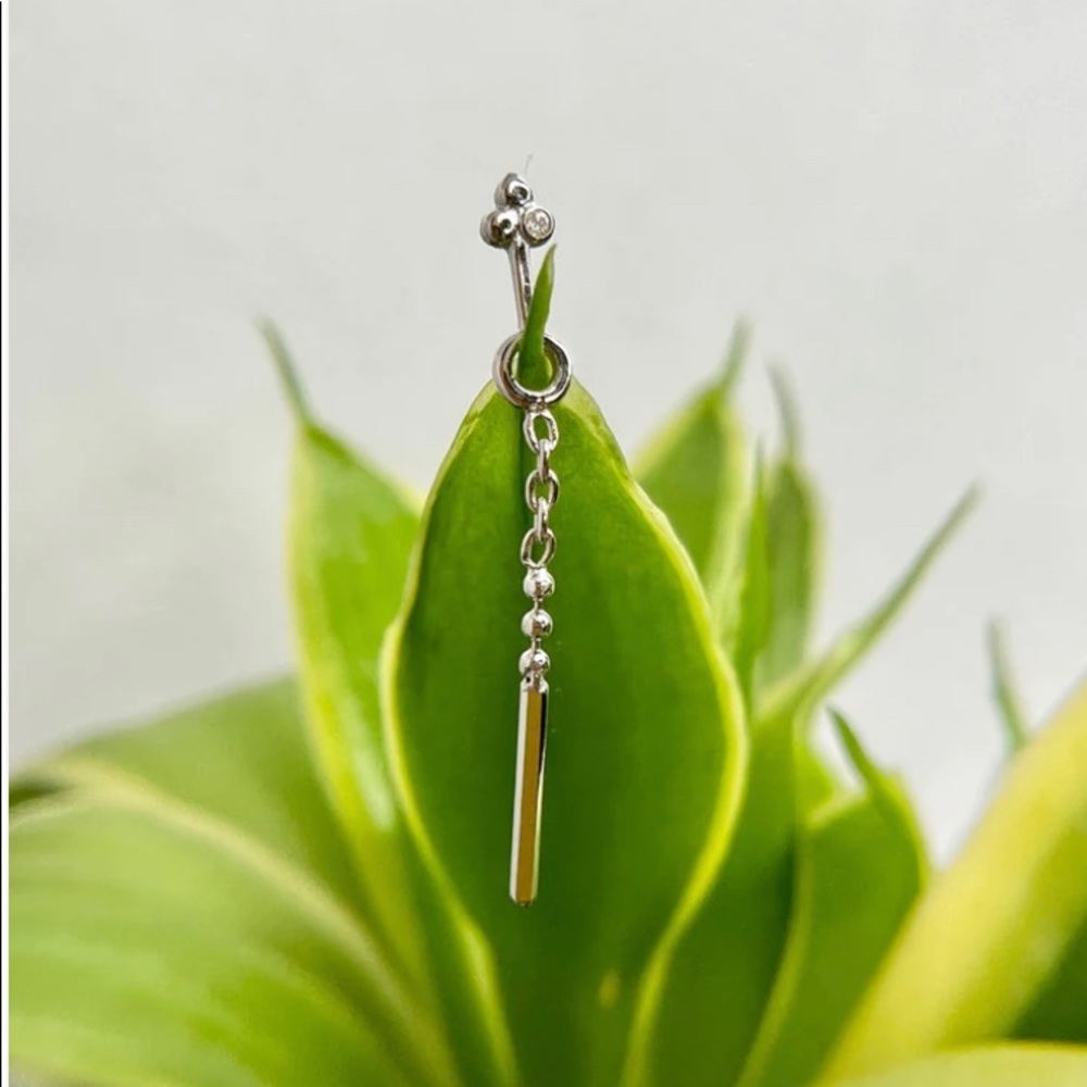 Pupil Hall What Goes Up Jewelry Slip - 14k White Gold/White Diamonds